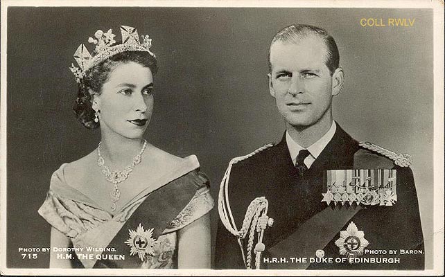 vintage postcard H M Queen Elizabeth II Duke Edinburgh 1952