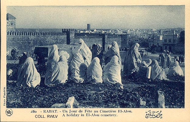 carte postale ancienne Maroc 1930 Rabat cimetiere d' El-Alou