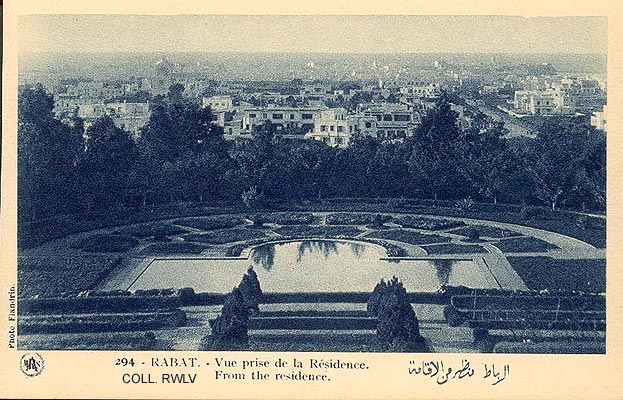 carte postale ancienne 1930 Rabat vue prise de la Residence