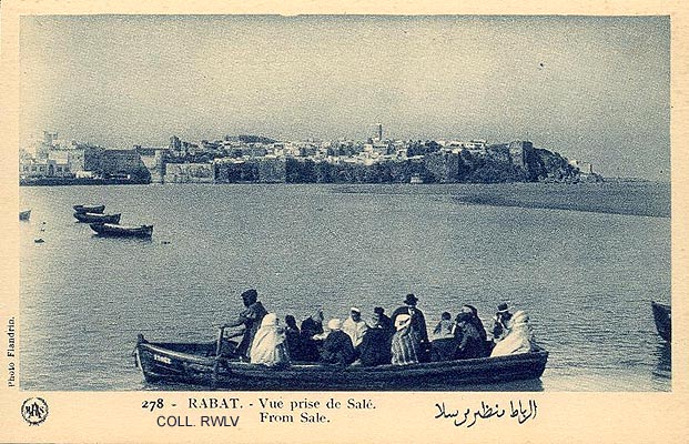 carte postale ancienne1930 Rabat Maroc vu de Sale