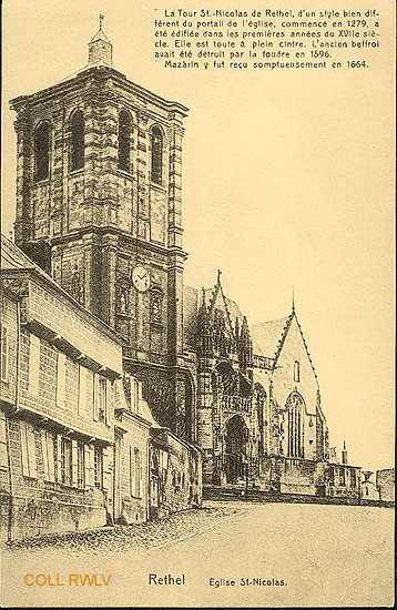 Rethel Ardennes eglise St Nicolas carte postale c1905