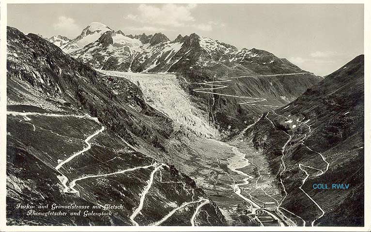 Rhonegletscher  und Galenstock c1930