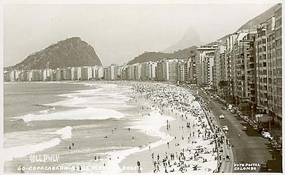 vintage postcard Rio de Janeiro Copacabana c1950