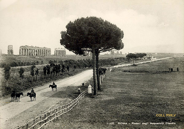 Roma ruines de l' aqueduc de Claude vecchia cartolina