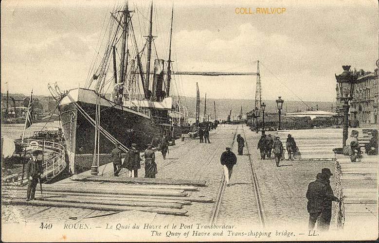 CPA 1900 Rouen quai du Havre et pont transbordeur