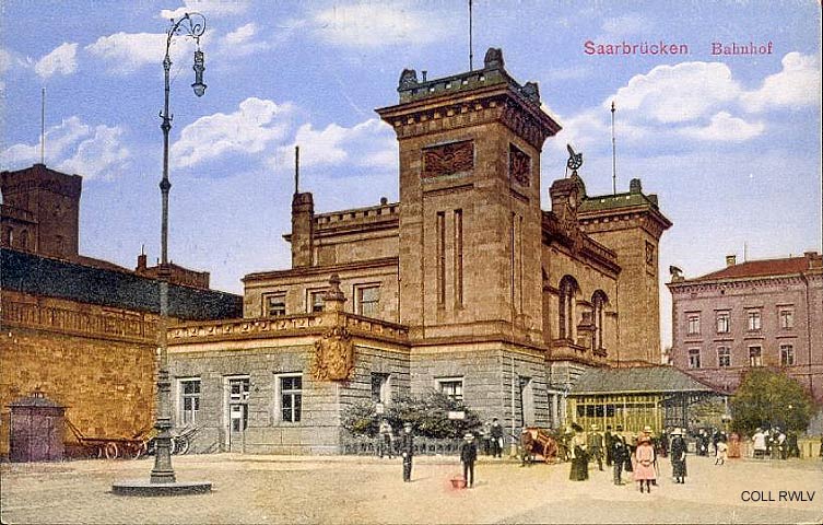 Saarbruecken Bahnhof alte Postkarte 1918