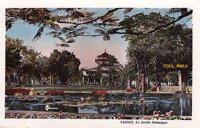 carte postale Viet Nam Saigon jardin botanique 1954