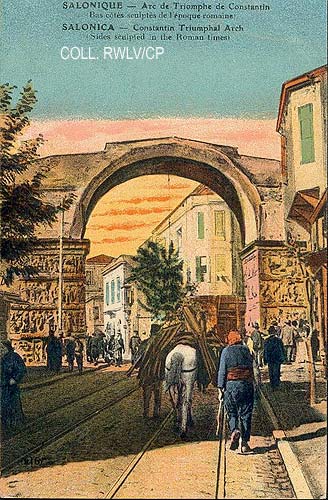 carte postale ancienne 1917 Salonique (Thessalonique) arc de Constantin