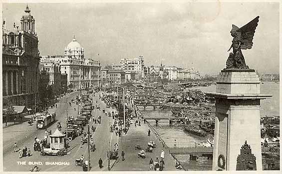 vintage postcard Shanghai the Bund