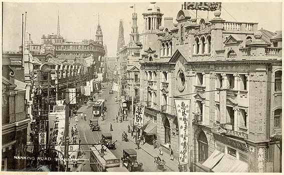 vintage postcard Shanghai Nanking road