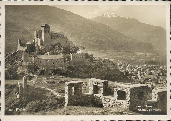 carte postale ancienne Sion chateau de Valere