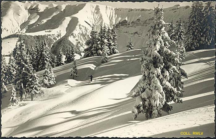 carte postale ancienne ski nordique, photo Tairraz