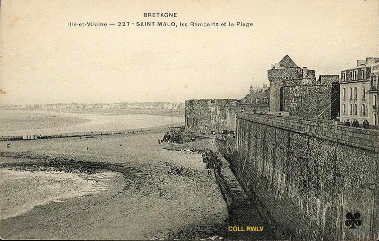 St Malo remparts et plage c1910