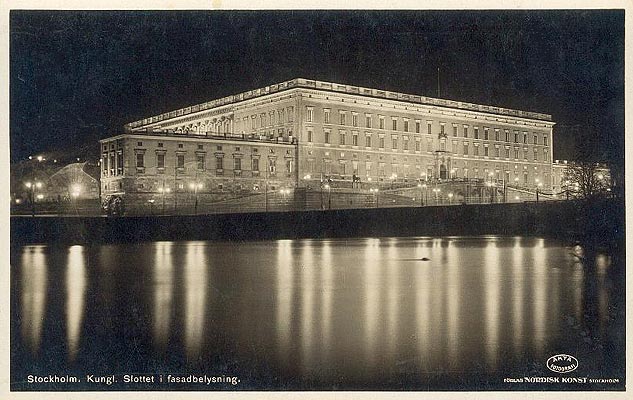 vintage postcard Stockholm Kungl slottet Palais royal 1939