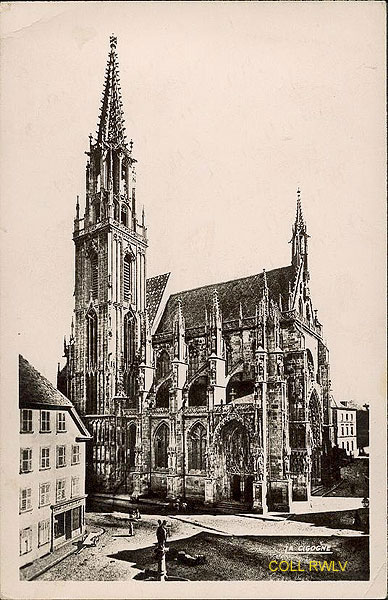 carte postale ancienne cathedrale de Thann Alsace