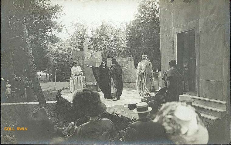 carte photo ancienne theatre de plein air 1900