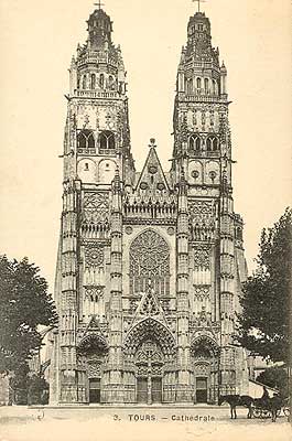 Tours cathedrale St Gatien en 1900