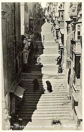 vintage postcard Valletta strada sta lucia