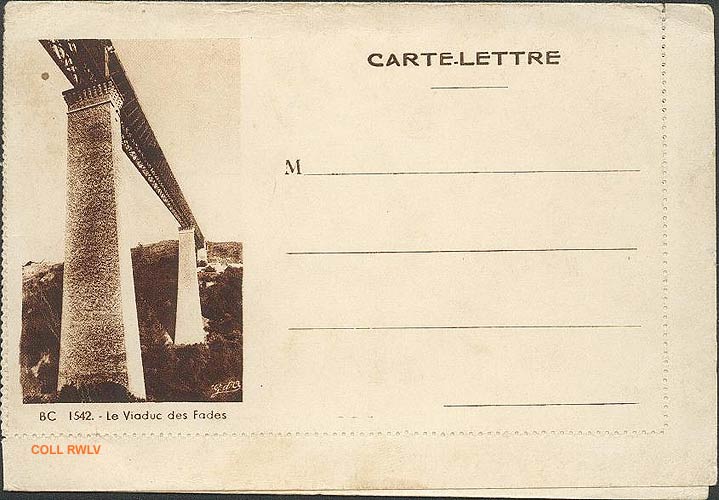 carte lettre ancienne le viaduc des Fades Auvergne