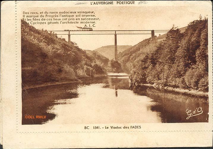 carte lettre ancienne le viaduc des Fades Auvergne