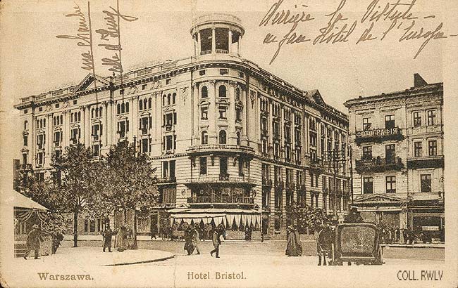 Pologne Varsovie Hotel Bristol postcard c1910