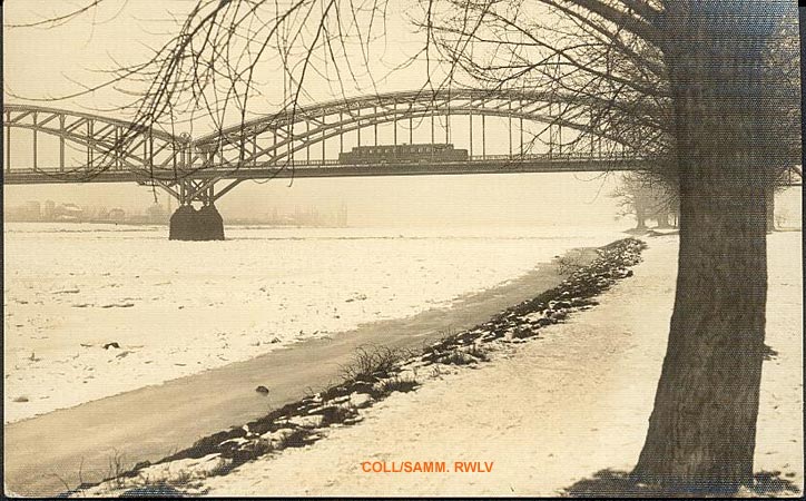 Rheinbrucke mit strassenbahn in Worms, alte Fotos von Fuller